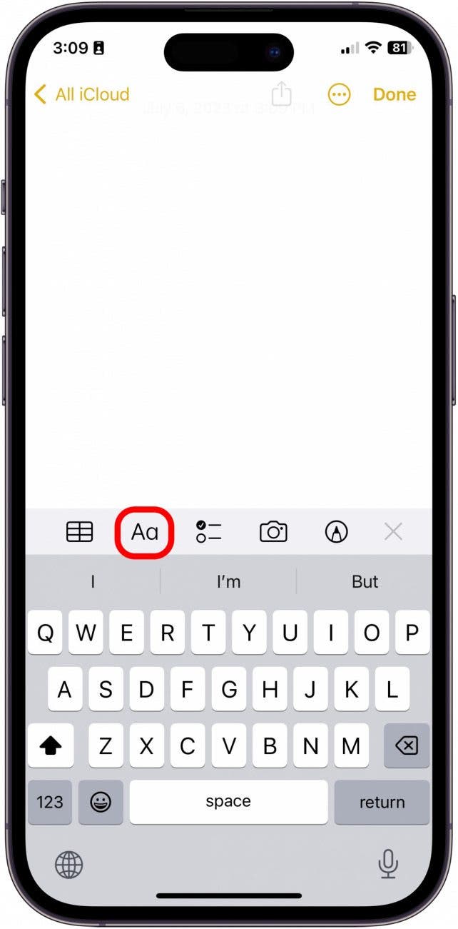 format pour les notes