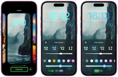 horloge en verre liquide iOS
