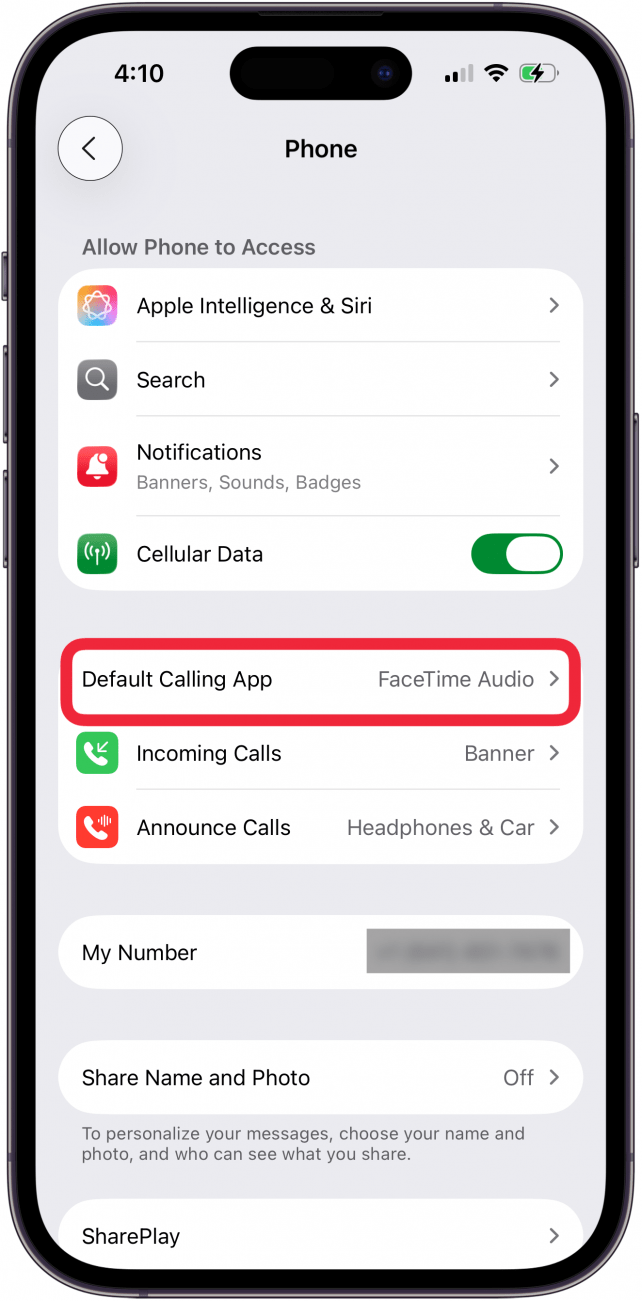 Appuyez sur l'application d'appel par défaut Appuyez sur l'application d'appel par défaut
