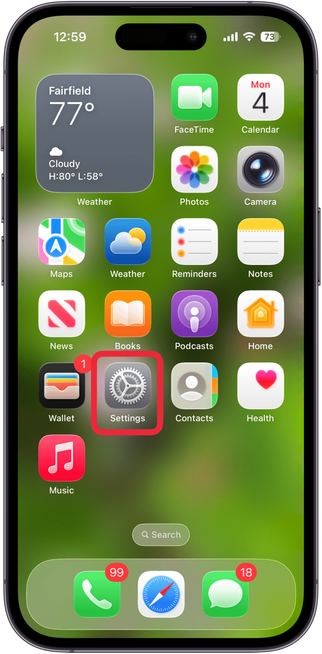 Ouvrez l'application Paramètres Ouvrez l'application Paramètres
