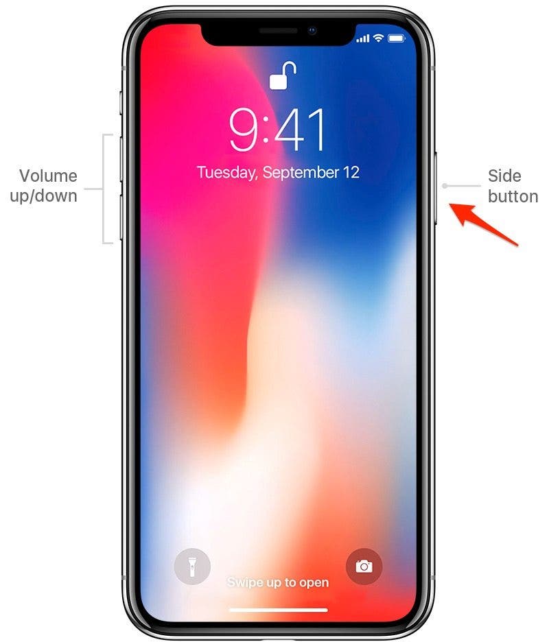 Éteignez l'iPhone X