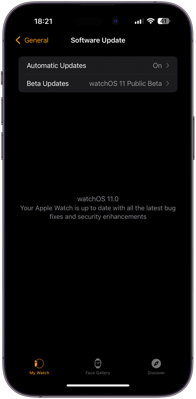 Votre Apple Watch redémarrera une fois la mise à jour terminée, et vous obtiendrez une notification sur l'écran de votre iPhone que votre Apple Watch est mise à jour.