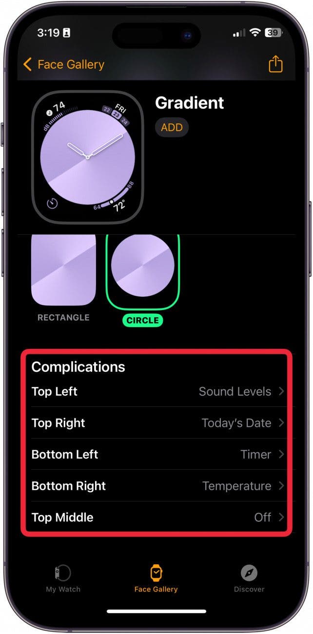 Comment changer le visage sur mon Apple Watch
