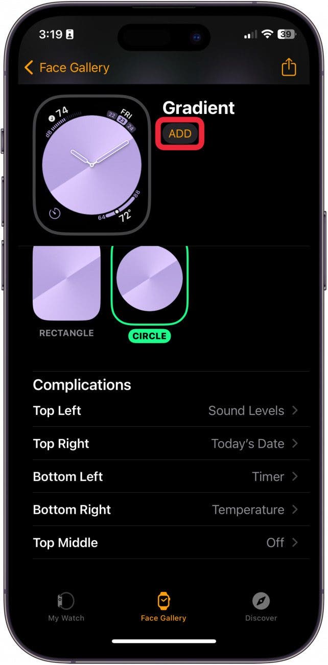 Changer la face sur Apple Watch