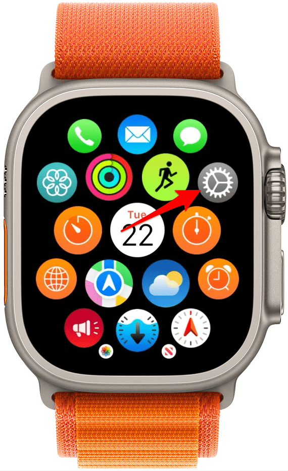 Appuyez sur l'icône des paramètres (vous pouvez voir les applications dans une liste plutôt qu'une grille si vous avez modifié vos paramètres).