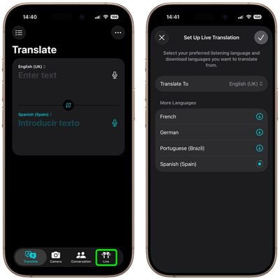 Traduire les aérpods de l'application