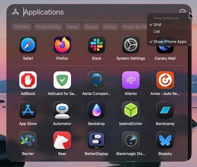 applications macos d'application