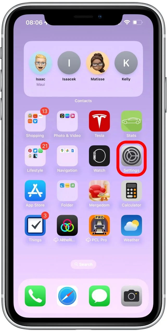 Ouvrez les paramètres sur votre iPhone.