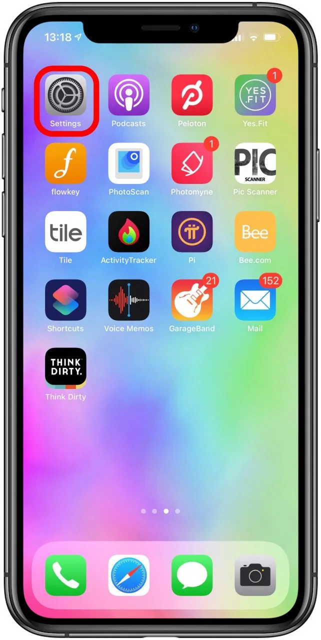 Ouvrez les paramètres sur iPhone.