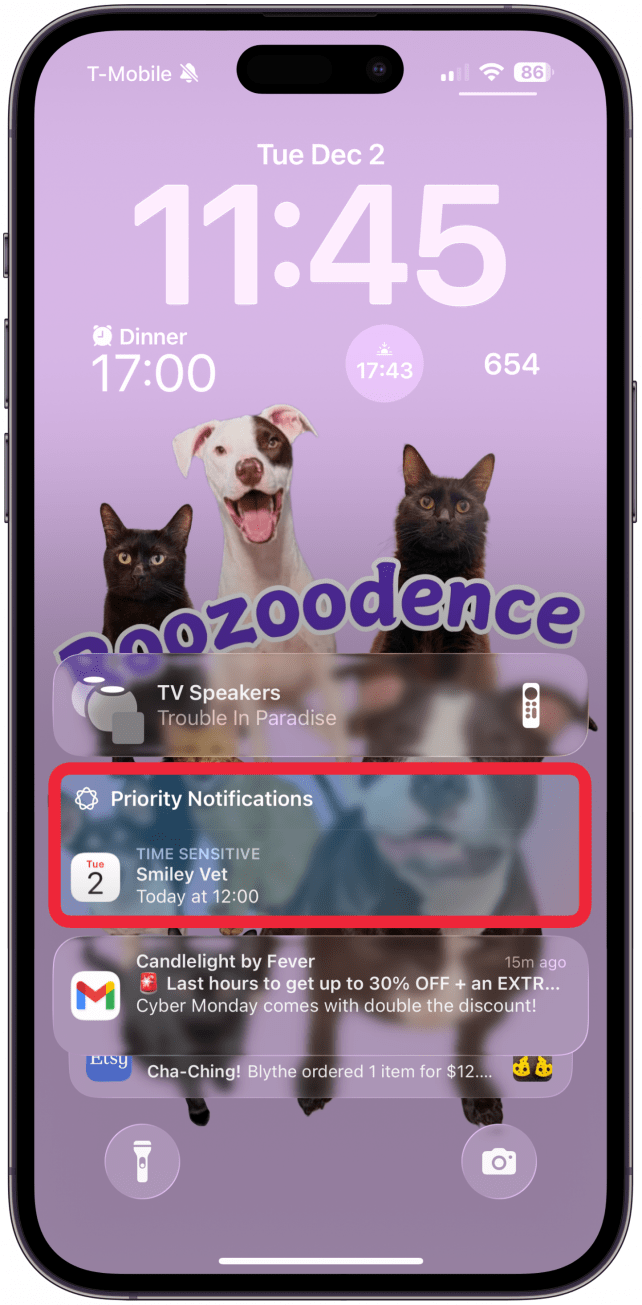 Localisez une notification d'une application sur votre écran de verrouillage que vous souhaitez désactiver.