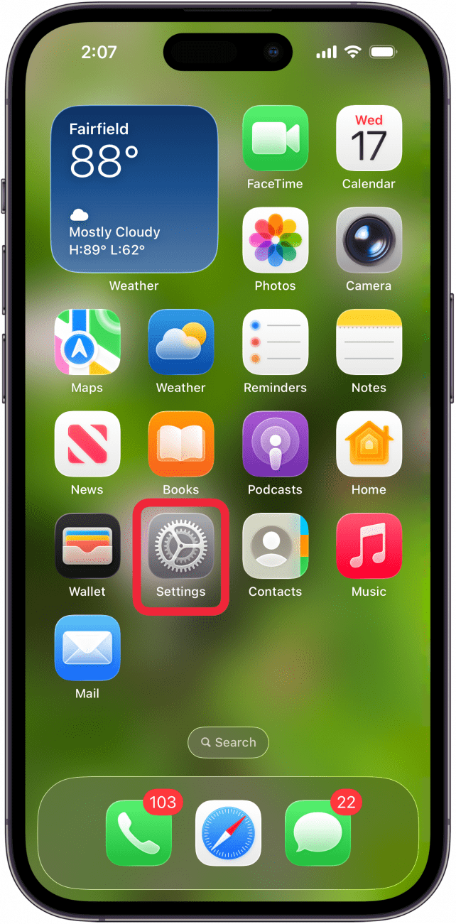 ouvrez l'application des paramètres ouvrez l'application des paramètres